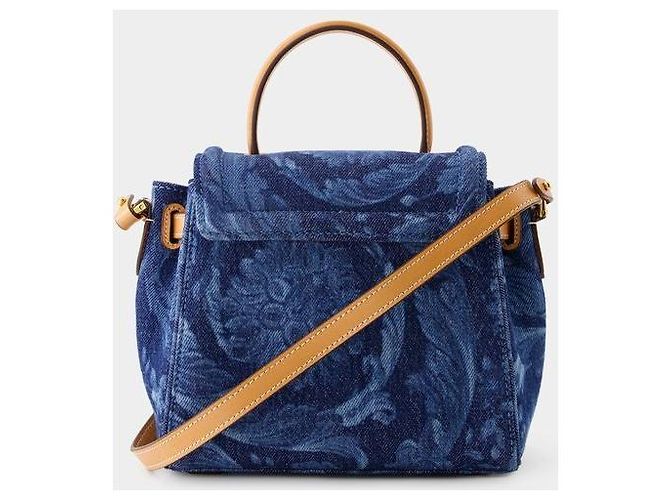 Versace Bolso Medusa de algodón azul - vista 3