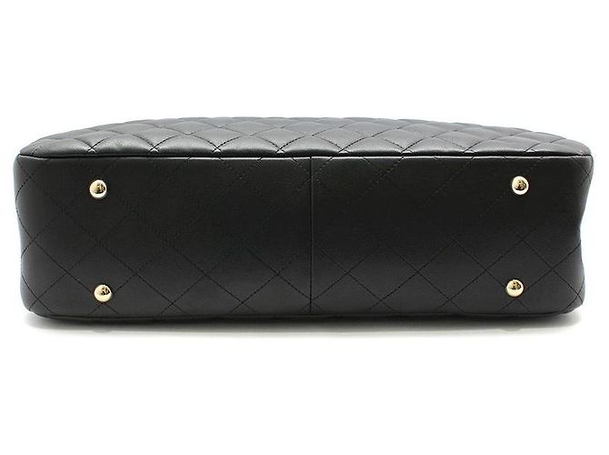 Chanel Bolso de hombro shopper Timeless en piel de cordero negra y dorada Negro - vista 5