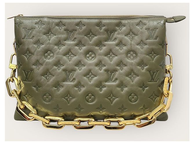 Coussin Louis Vuitton Borsa a tracolla con catena e cuscino monogramma kaki Marrone - vista 2