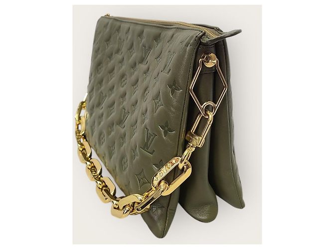 Coussin Louis Vuitton Borsa a tracolla con catena e cuscino monogramma kaki Marrone - vista 3