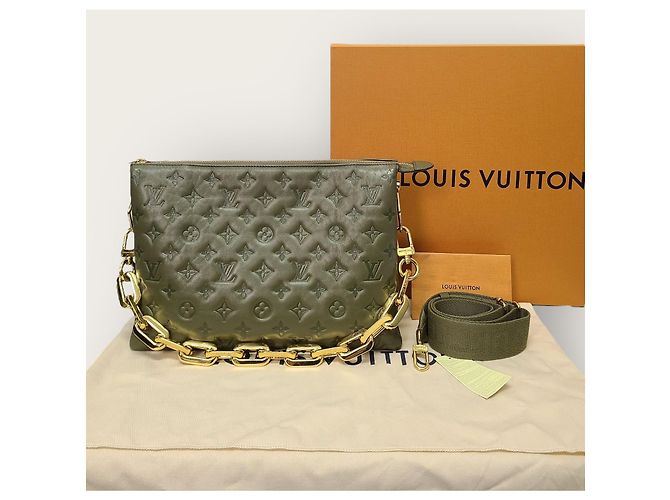 Coussin Louis Vuitton Borsa a tracolla con catena e cuscino monogramma kaki Marrone - vista 8