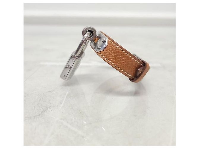 Hermès Correa de reloj Kelly marrón y plata Castaño - vista 3