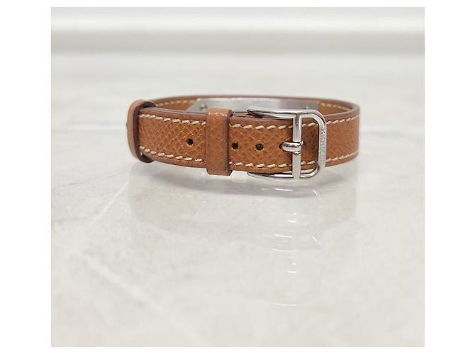 Hermès Correa de reloj Kelly marrón y plata Castaño - vista 4