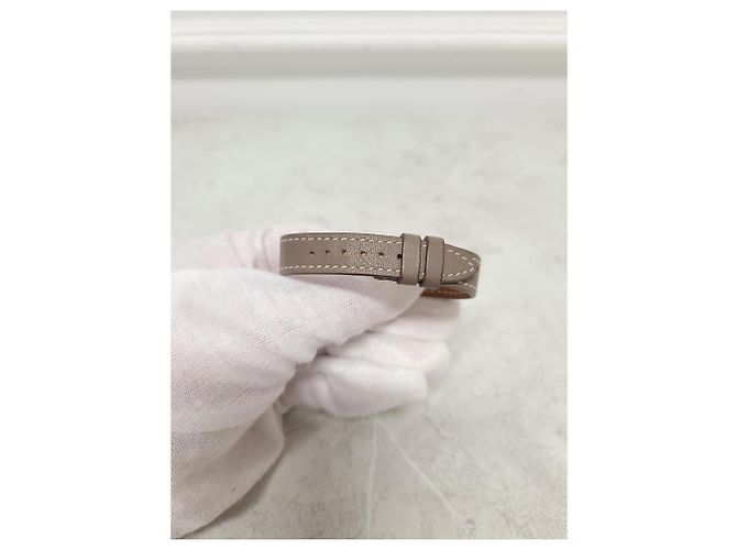 Hermès Correa de reloj Kelly marrón y plata Castaño - vista 6