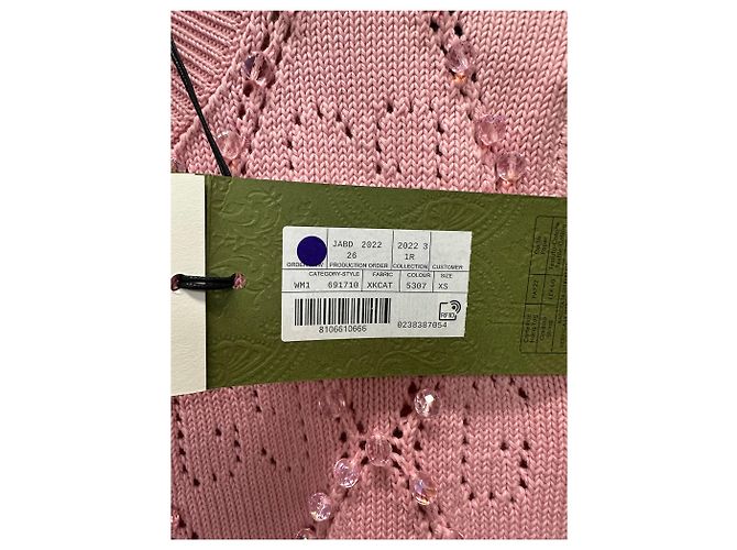 Gucci Kurzärmeliges Strickoberteil mit GG-Perlen für Damen Rot - Ansicht 7
