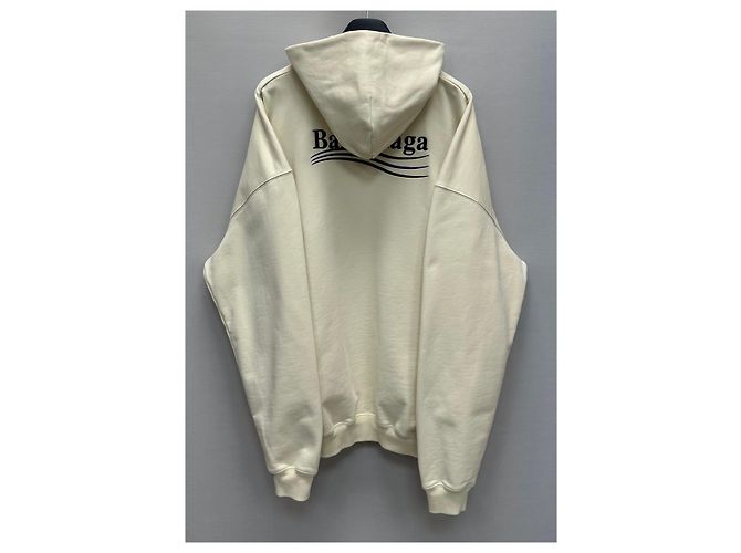 Balenciaga Oversized-Kapuzenpullover mit besticktem politischem Kampagnenlogo Weiß - Ansicht 5