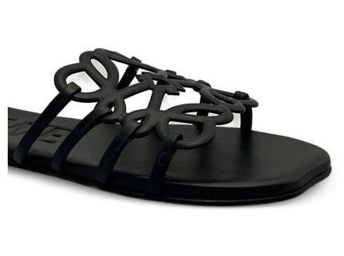 Loewe Sandali Petal Anagram in pelle di vitello morbida Nero - vista 5