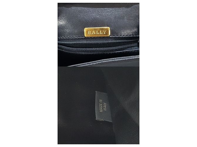 Bally Schwarze Leder-Tote mit Crossbody-Gurt - Ansicht 10