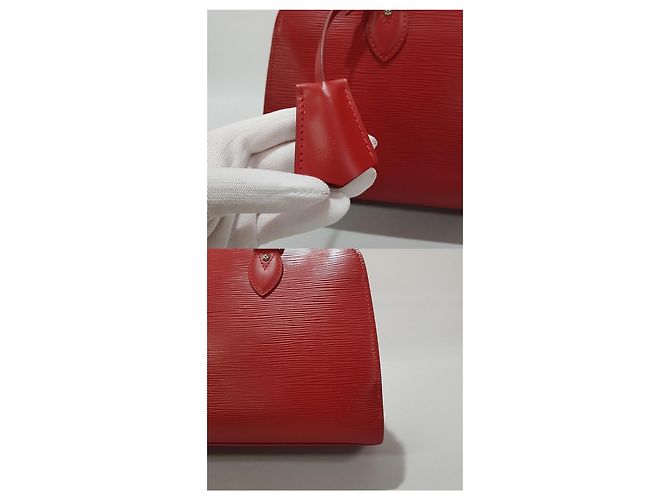 Louis Vuitton Borsa Tote Epi Poincaré PM Rosso - vista 3