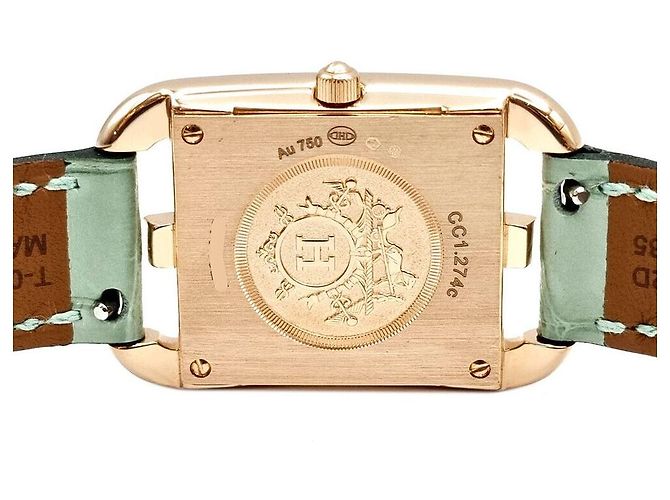 Hermès Reloj Cape Code de Oro y Diamantes Rosa - vista 2