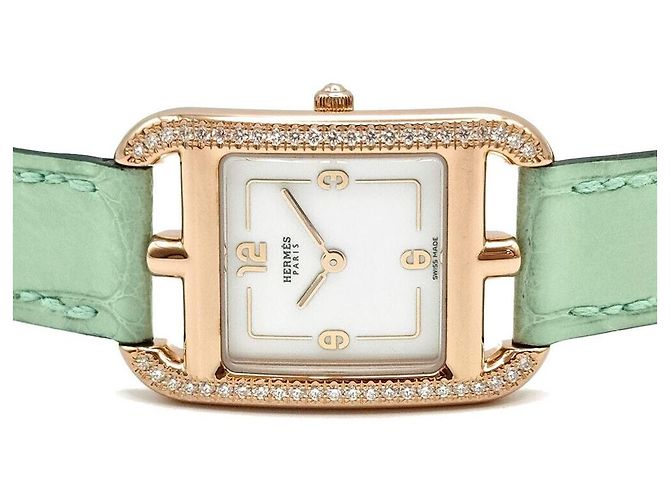Hermès Reloj Cape Code de Oro y Diamantes Rosa - vista 3