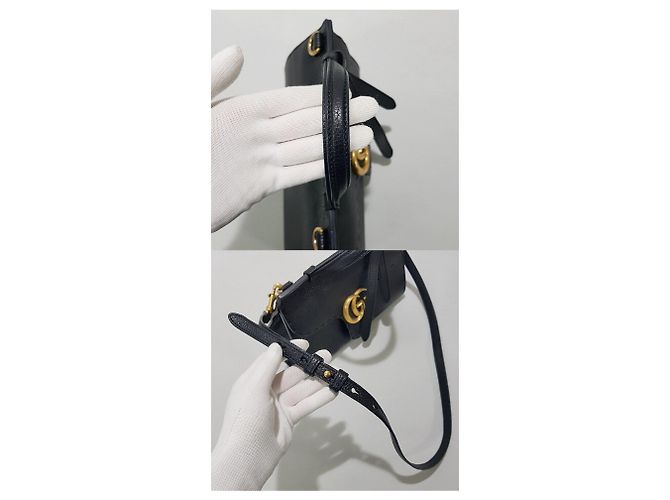 Borsa a mano e a tracolla mini Gucci GG Marmont Argento - vista 6