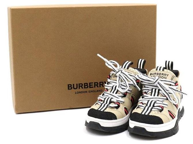 Burberry Sneakers Junior in Nubuck e Mesh - vista 7