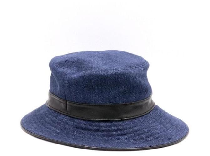 Hermès Sombrero bucket de denim Azul - vista 2