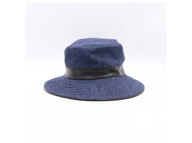 Hermès Sombrero bucket de denim Azul - vista 3