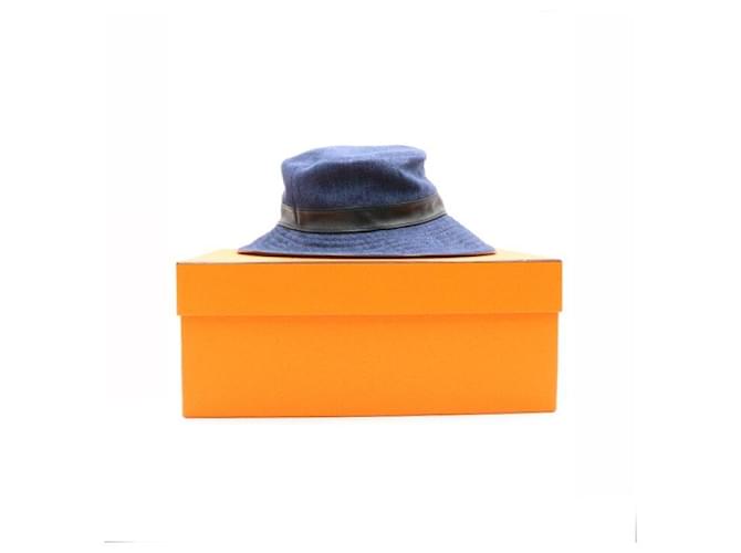 Hermès Sombrero bucket de denim Azul - vista 5