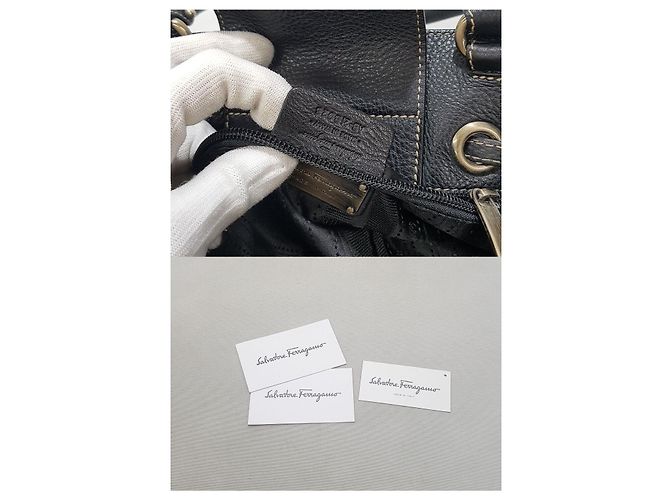 Salvatore Ferragamo Borsa Tote con decorazione Gancini Nero - vista 10