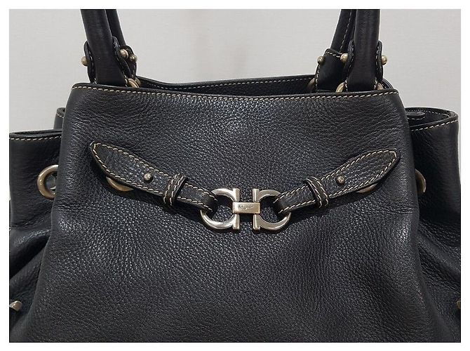Salvatore Ferragamo Borsa Tote con decorazione Gancini Nero - vista 3
