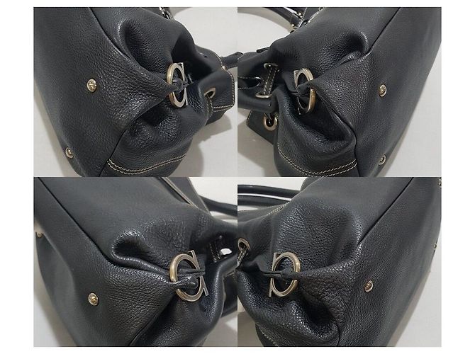 Salvatore Ferragamo Borsa Tote con decorazione Gancini Nero - vista 7