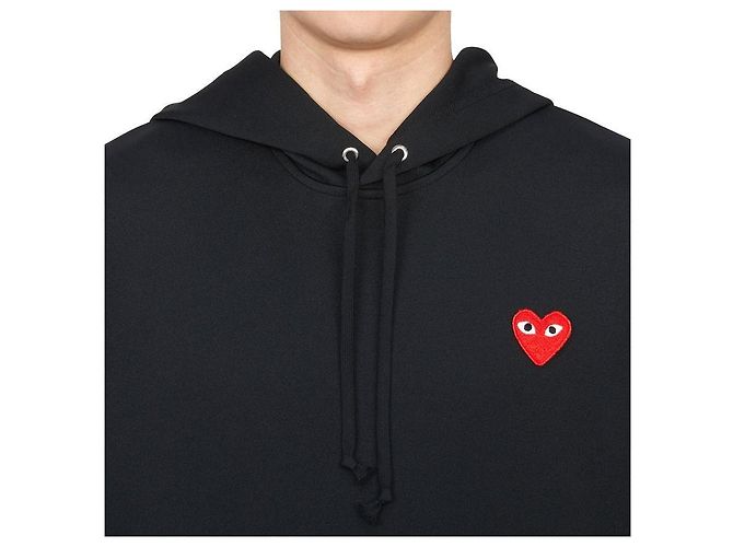 Comme Des Garcons Roter bestickter Herren-Kapuzenpullover AX Schwarz - Ansicht 6