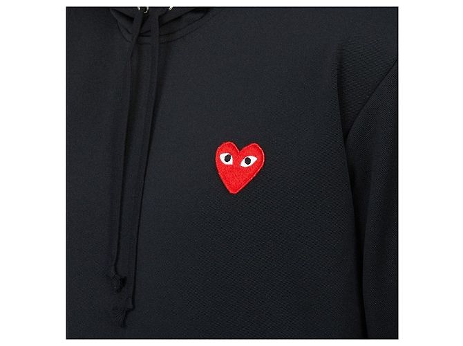 Comme Des Garcons Roter bestickter Herren-Kapuzenpullover AX Schwarz - Ansicht 7
