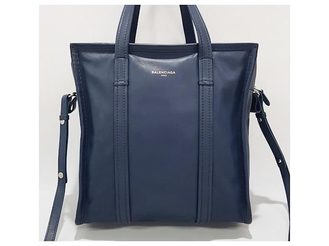Balenciaga Borsa Bazaar Shopper Small Blu - vista 2