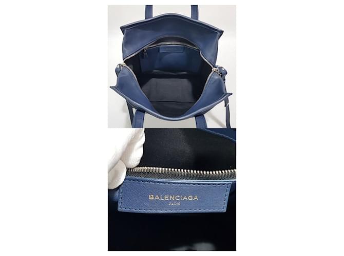 Balenciaga Borsa Bazaar Shopper Small Blu - vista 9