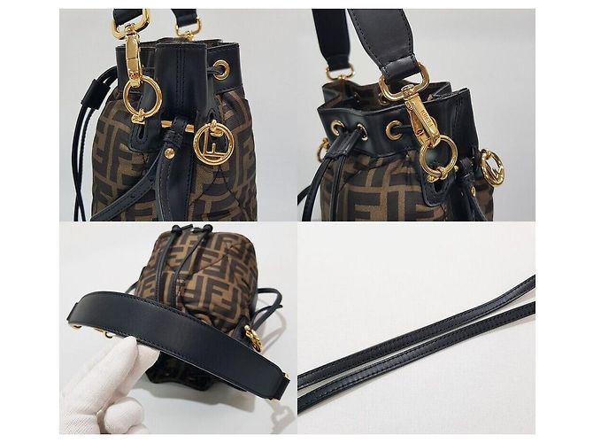 Fendi Borsa a secchiello in seta Montrezo - vista 6