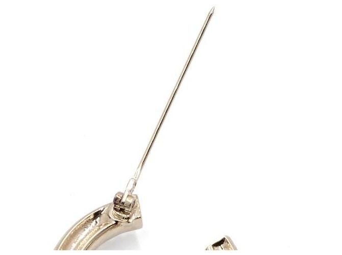 Chanel Gold Crystal Pearl CC Logo Brosche - Ansicht 4