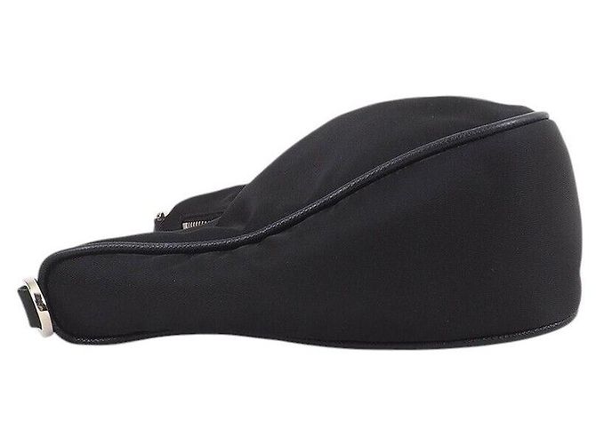 Prada Borsa Hobo Tesuto con tracolla a catena Nero - vista 4