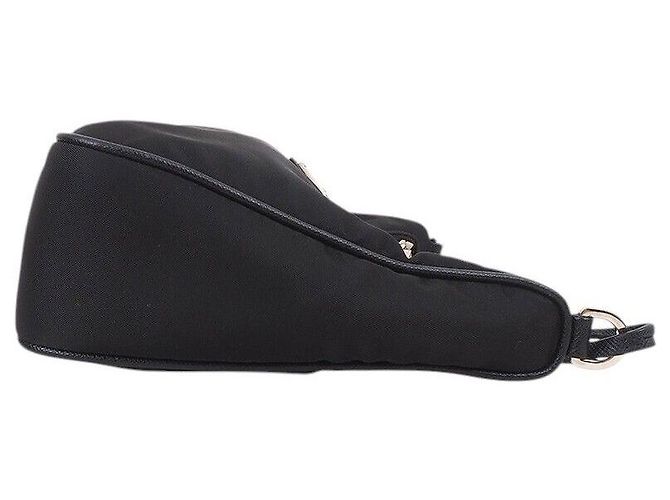 Prada Borsa Hobo Tesuto con tracolla a catena Nero - vista 5