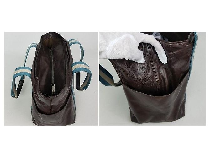 Bally Three Stripes Shopper Schultertasche Braun - Ansicht 10