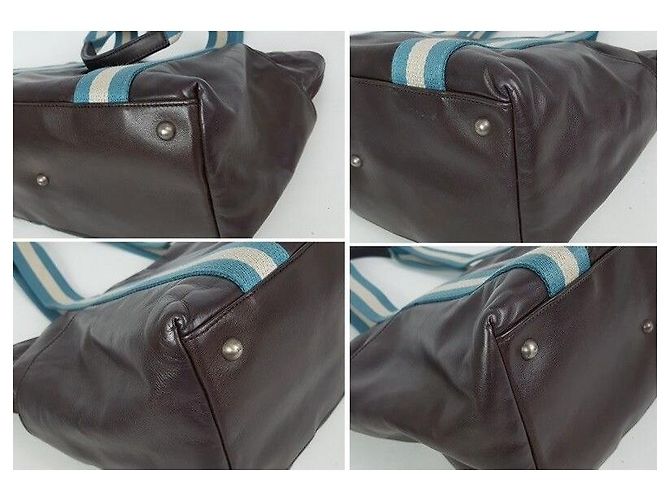 Bally Three Stripes Shopper Schultertasche Braun - Ansicht 6