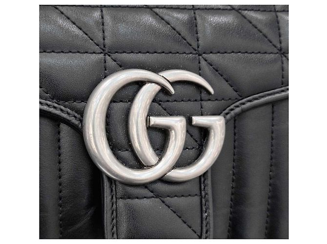 Gucci Borsa a Spalla Marmont Matelassé Nero - vista 7