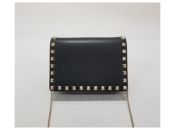 Valentino Mini borsa a tracolla Rockstud con catena Nero - vista 2