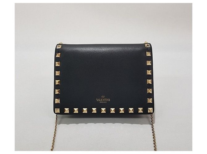 Valentino Mini borsa a tracolla Rockstud con catena Nero - vista 3