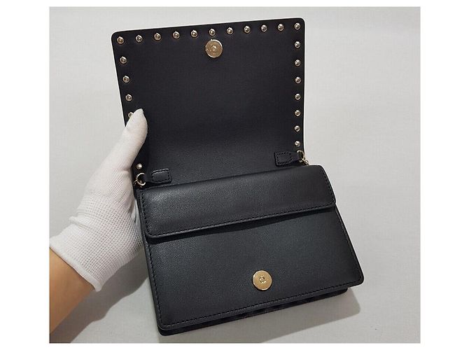 Valentino Mini borsa a tracolla Rockstud con catena Nero - vista 8