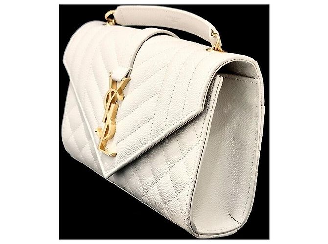 Saint Laurent Borsa a Spalla con Catena Monogram Bianco - vista 2