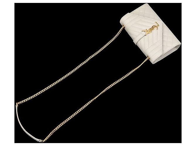 Saint Laurent Borsa a Spalla con Catena Monogram Bianco - vista 4