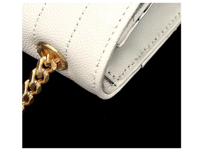 Saint Laurent Borsa a Spalla con Catena Monogram Bianco - vista 6