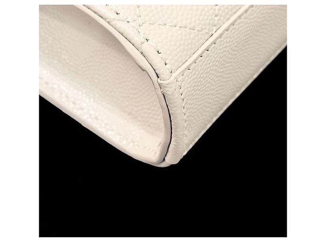 Saint Laurent Borsa a Spalla con Catena Monogram Bianco - vista 7
