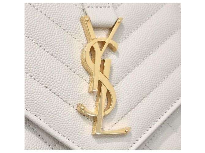 Saint Laurent Borsa a Spalla con Catena Monogram Bianco - vista 8