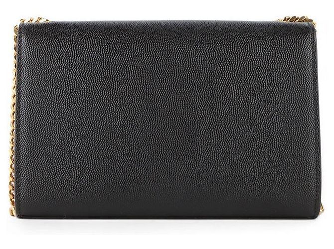 Saint Laurent Borsa a tracolla piccola Kate in monogramma Caviar Nero - vista 3