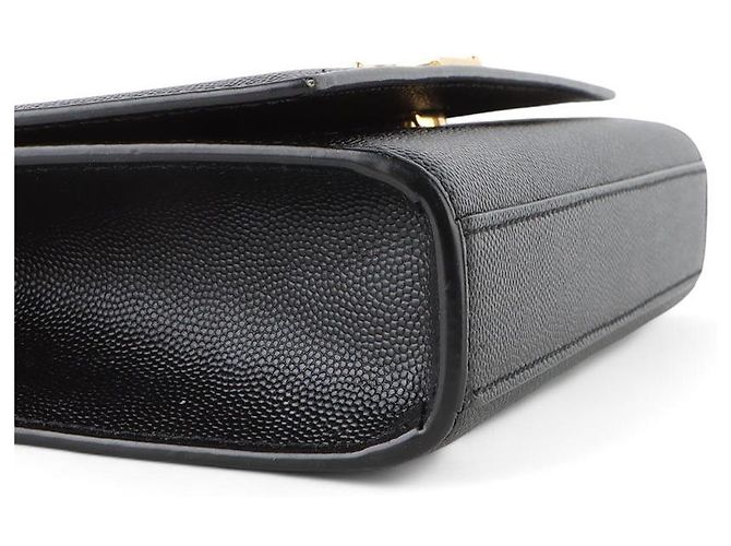 Saint Laurent Borsa a tracolla piccola Kate in monogramma Caviar Nero - vista 5