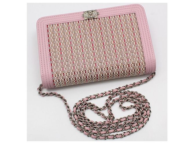 Chanel Borsa a tracolla Cruise Line Crystal Silver Boy WOC Rosa - vista 3