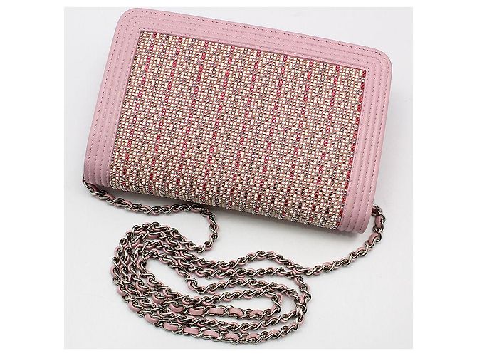 Chanel Borsa a tracolla Cruise Line Crystal Silver Boy WOC Rosa - vista 4
