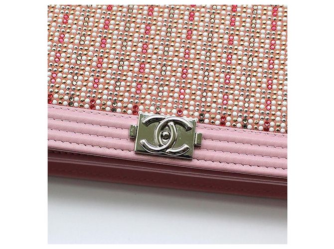Chanel Borsa a tracolla Cruise Line Crystal Silver Boy WOC Rosa - vista 6
