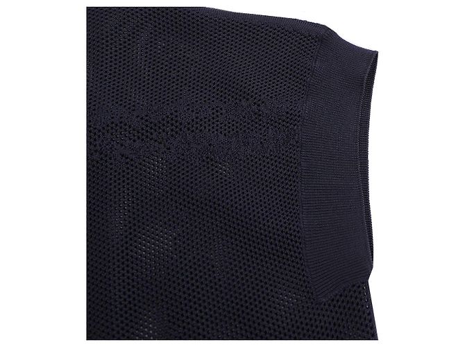 Hermès Kurzärmeliger Strick-Short En Desordre Fleurs Schwarz - Ansicht 10