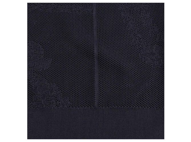 Hermès Kurzärmeliger Strick-Short En Desordre Fleurs Schwarz - Ansicht 11