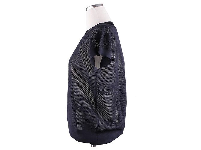 Hermès Kurzärmeliger Strick-Short En Desordre Fleurs Schwarz - Ansicht 13